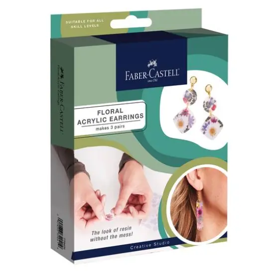 Faber-Castell&reg; Pressed Floral Acyrlic Earings {1}