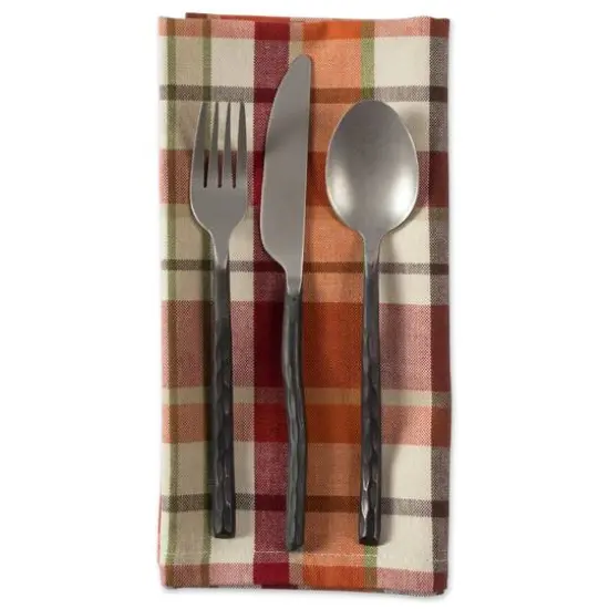 DII&reg; Pumpkin Spice Plaid Dinner Napkins, 6ct. {6}