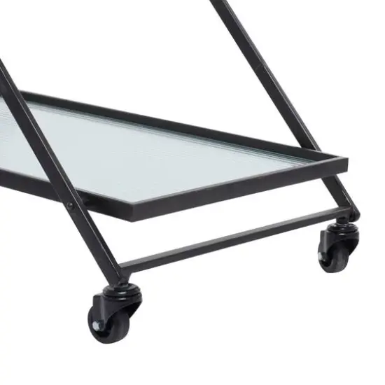 Black Iron Industrial Bar Cart, 32" x 25" x 18" {6}