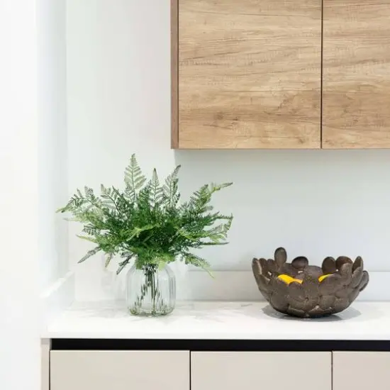 17" Forest Fern Arrangement in Glass Vase {4}