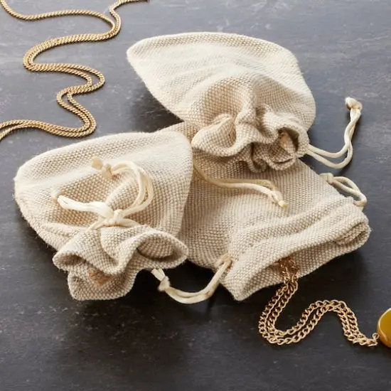 5.5" Linen Jewelry Bag by Bead Landing&trade;, 8ct. {3}