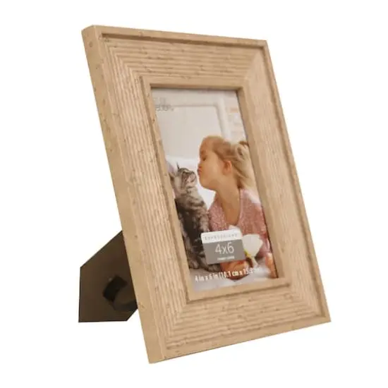 Expressions&trade; 4" x 6" Tan Ribbed Frame by Studio D&eacute;cor&reg; {1}
