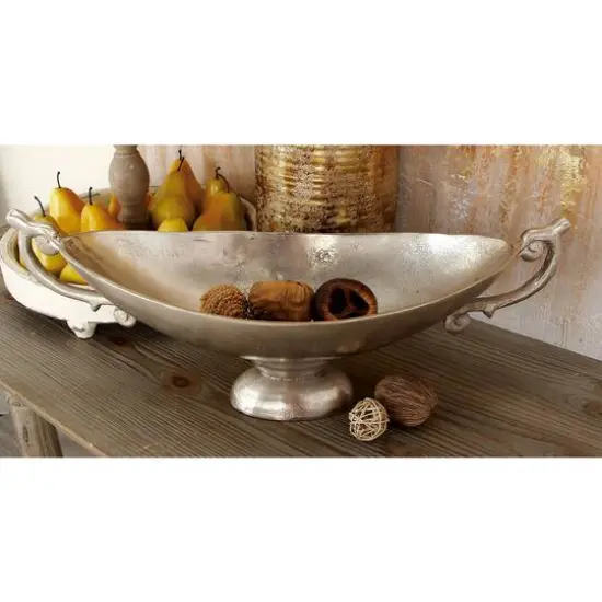 22" Silver Traditional Decorative Bowl {10}