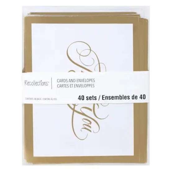 Gold Thank You Cards & Envelopes by Recollections&trade;, 4.25" x 5.5" {1}