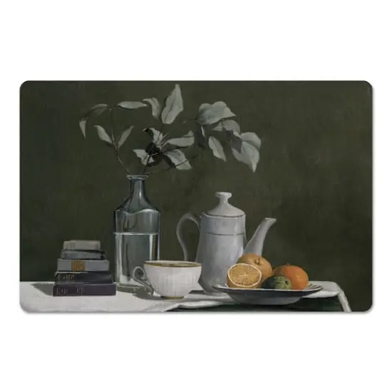 Antique Green Still Life 27" x 18" Floor Mat {1}