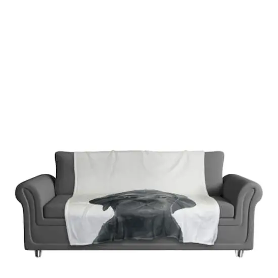 50" x 60" Black Lab Puppy Coral Fleece Blanket {3}