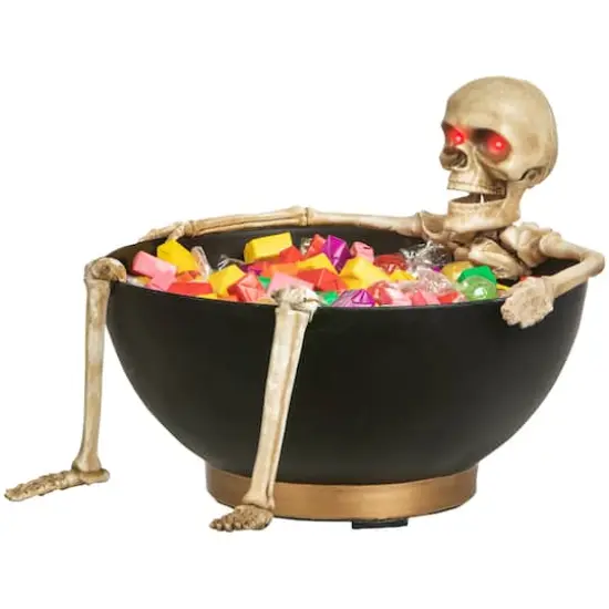 Laughing Skeleton with Moving Jaw Animated Candy Bowl {1}