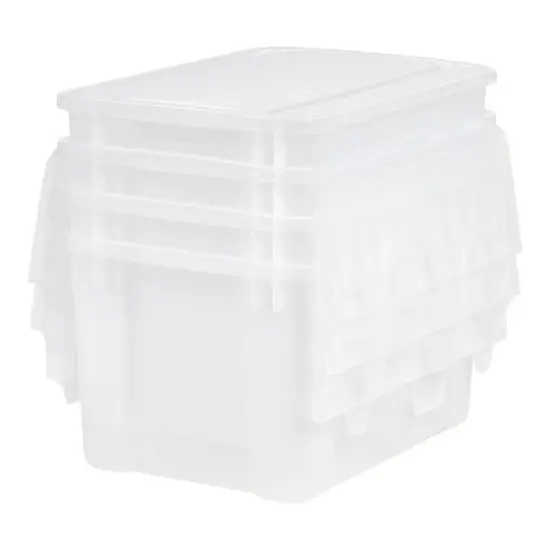 IRIS&reg; 50qt. Clear Wing Lid Storage Boxes, 4ct. {10}