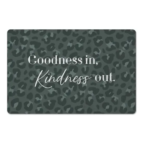 Goodness In Kindness Out Leopard Floor Mat Gray {1}