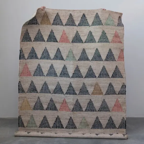 Hello Honey&reg; Multicolor Boho Woven Jute and Cotton Rug with Triangle Pattern, 5ft. x 8ft. {3}