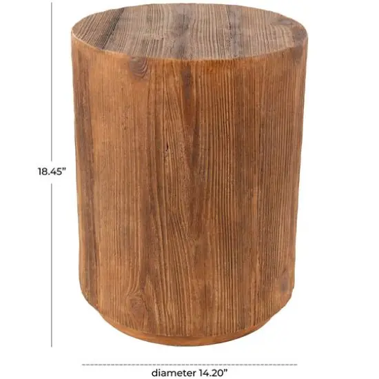 18" Brown Wood Grain Block Outdoor Accent Table  {5}