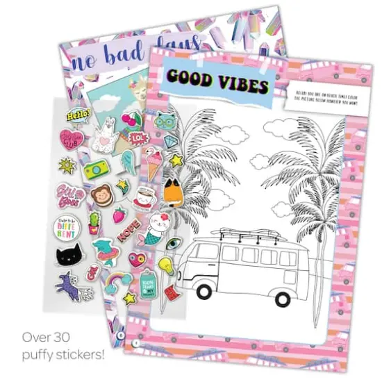 Let's Do This: Puffy Sticker Coloring & Activity Book {4}