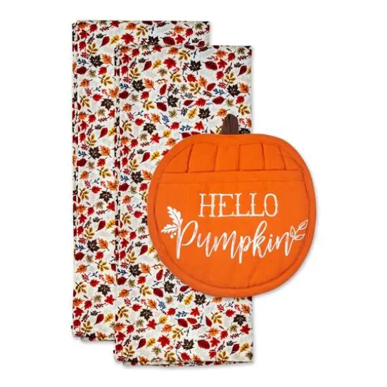 Hello Pumpkin Potholder Gift Set {1}