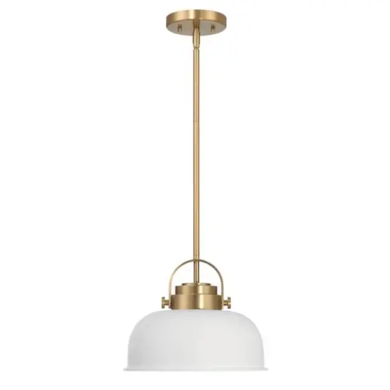 Hello Honey&reg; Arte White & Gold Industrial Metal 2-Tone Ceiling Light {11}
