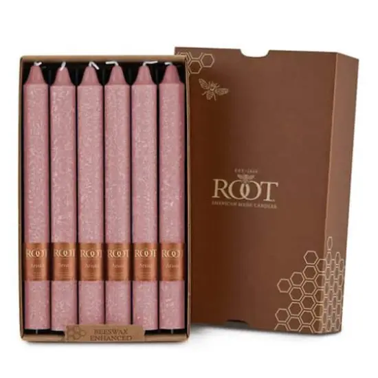 Root Candles 9" Unscented Timberline&trade; Arista&trade; Taper Candles, 12ct. Dusty Rose {1}
