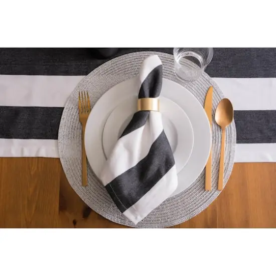 DII&reg; Round Plastic Woven Placemats, 6ct. Silver {6}