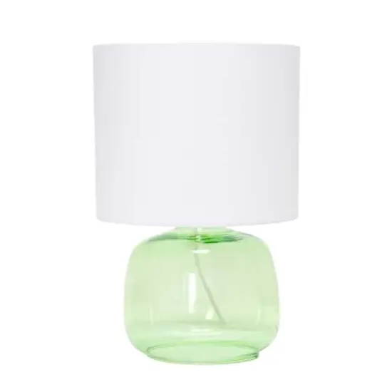 Simple Designs Green & White Glass Table Lamp {1}