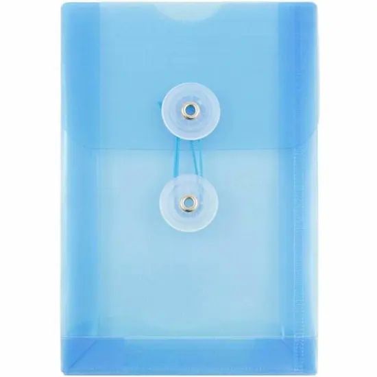 JAM Paper 4.25" x 6.25" Open End Plastic Envelopes with Button and String Closure, 24ct. Clear {2}