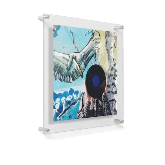 Wexel Art 12" x 12'' Acrylic Floating Frame for Album Covers with Silver Hardware {4}