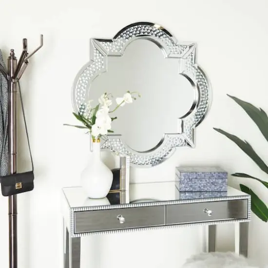 Silver Glam Wall Mirror, 39" x 2" x 39" {7}