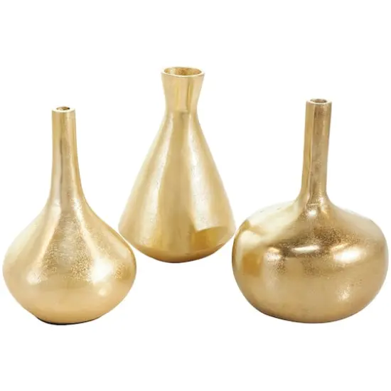 CosmoLiving by Cosmopolitan Contemporary Aluminum Vase Set Gold {1}