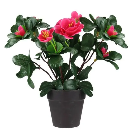 7.5" Pink Potted Artificial Spring Rose Plant {1}