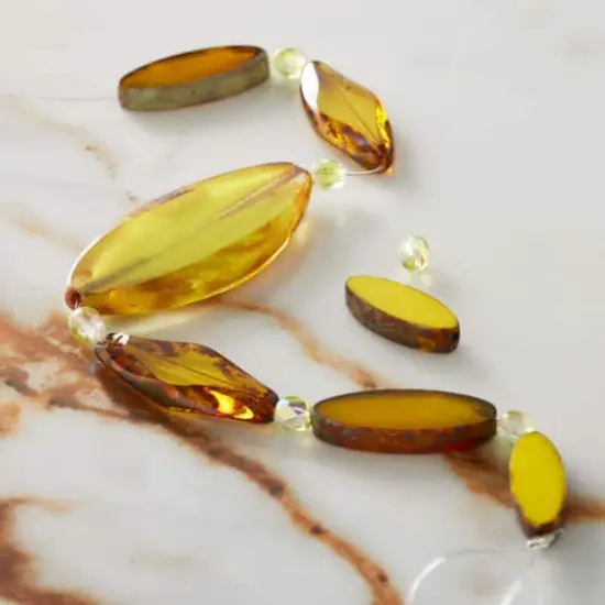 Smooth Yellow Czech Glass Oval Bead Mix by Bead Landing&trade; {3}