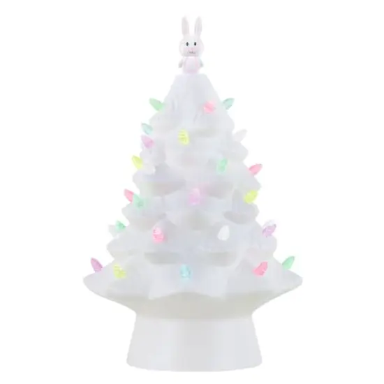 Mr. Cottontail White 13" Ceramic Easter Bunny Tree {1}