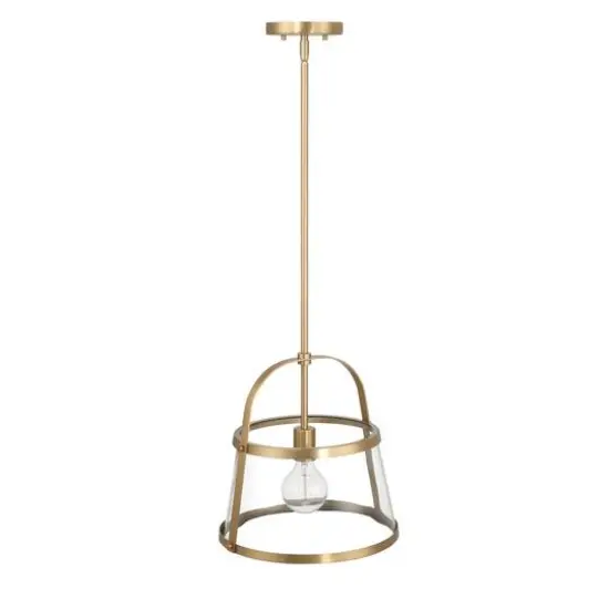 Hello Honey&reg; Fallon Gold Vintage Metal & Clear Glass Ceiling Light {11}