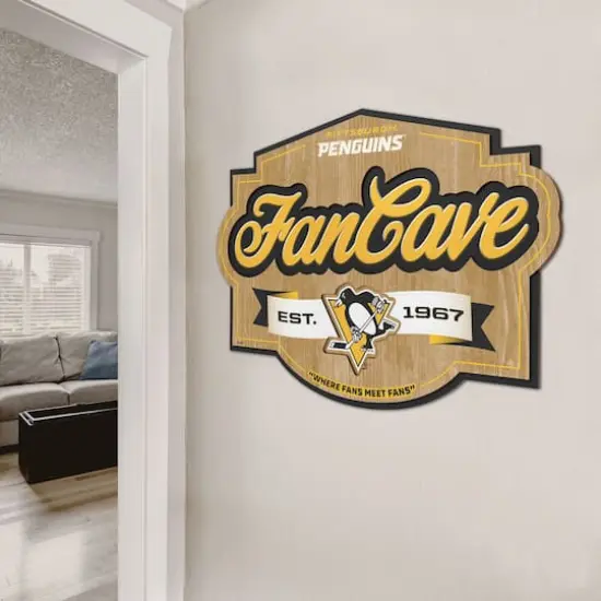 NHL Fan Cave Sign Pittsburgh Penguins {5}
