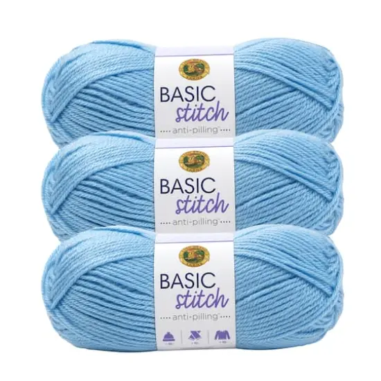3 Pack Lion Brand&reg; Basic Stitch Anti Pilling&trade; Yarn Baby Blue {1}