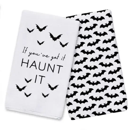 Haunt It Bat Group Tea Towel Set {1}