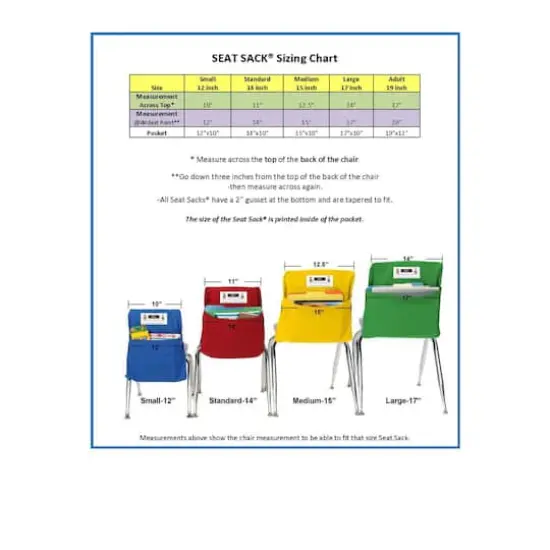 Seat Sack® Large 17" Red Chair Pockets, 2ct. {5}