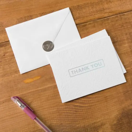 Embossed Thank You Cards & Envelopes by Recollections&trade;, 5.5" x 4.2" {4}
