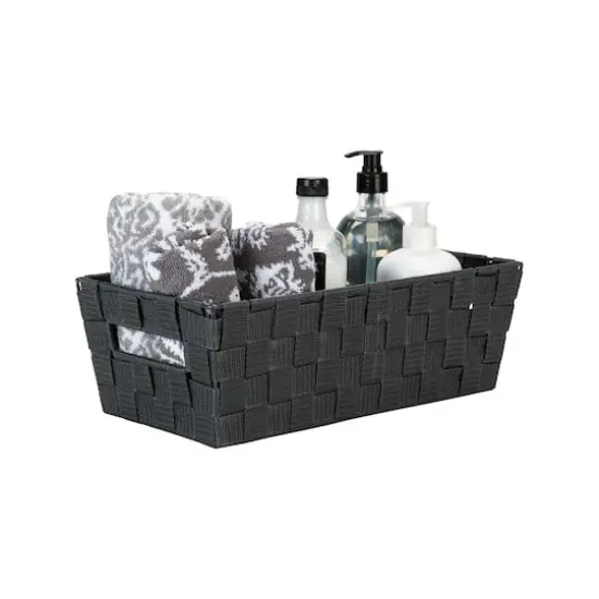 Simplify Medium Woven Strap Shelf Tote Gray {4}