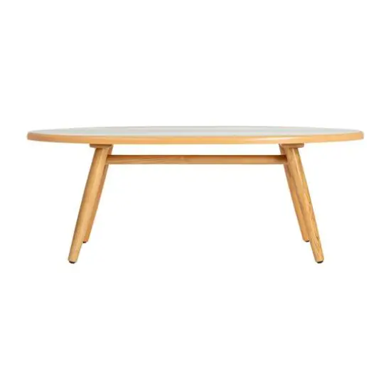 Hello Honey&reg; Multicolor Striped Surfboard Oval Coffee Table {4}