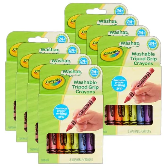 Crayola&reg; Washable Tripod Grip Crayons, 8 Packs of 8 {1}