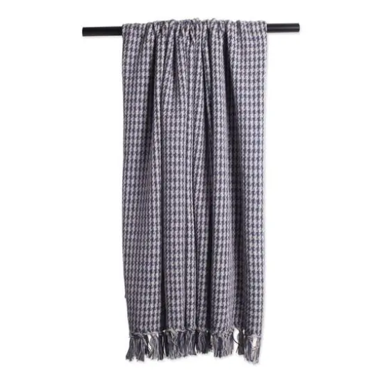 DII&reg; French Blue Houndstooth Throw {6}