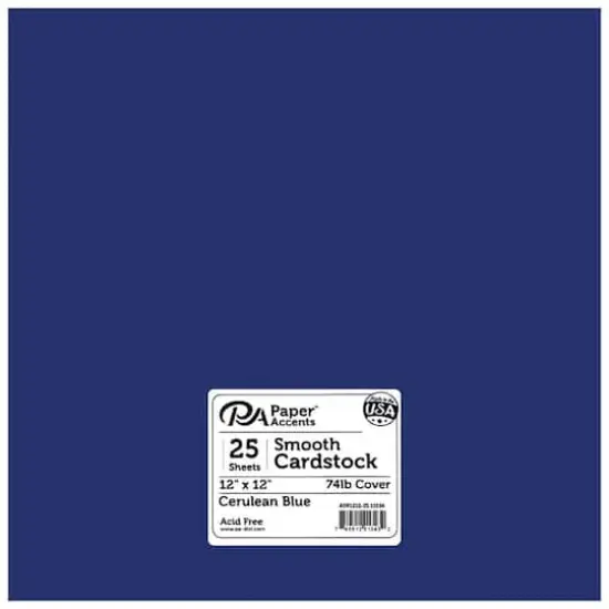 PA Paper&trade; Accents 12" x 12" Smooth Cardstock Paper, 25 Sheets Dark Cerulean Blue {1}
