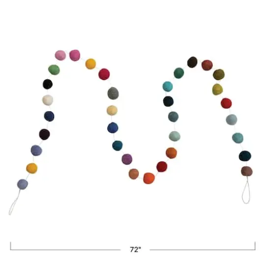 Hello Honey® 6ft. Multicolor Handmade Wool Felt Ball Garland {5}