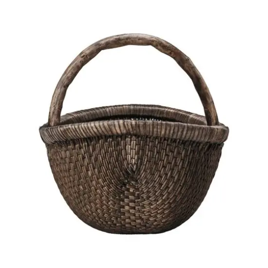 Hello Honey&reg; 14" Brown Antique Finish Hand-Woven Wicker Basket {6}