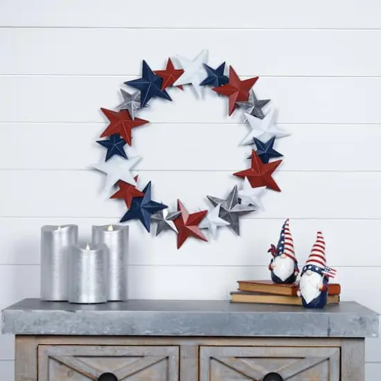 18" Americana Metal Star Wreath {3}