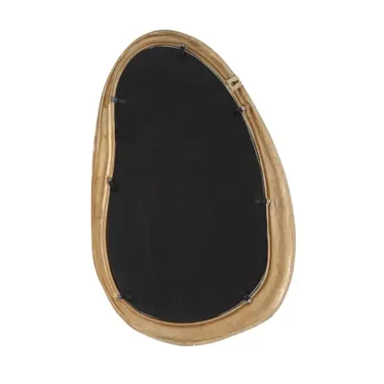 Gold Aluminum Contemporary Abstract Wall Mirror, 23" x 1" x 35" {5}