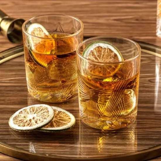 JoyJolt&reg; 10oz. Gatsby Art Deco Whiskey Glass Set, 6ct. {3}