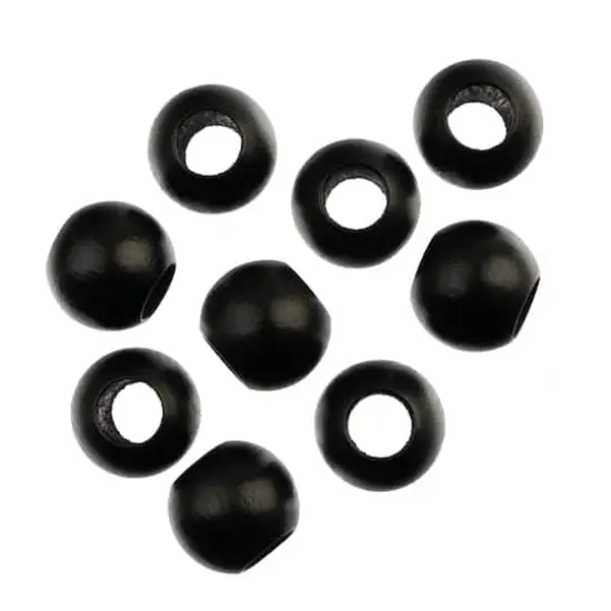 20mm Black Round Wood Beads, 9ct. by Loops & Threads&reg; {1}