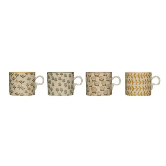 Hello Honey&reg; 12oz. Floral Stoneware Mug Set, 4ct. {1}