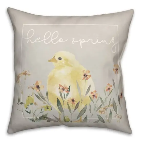 Hello Spring Chick 2 18" x 18" Indoor / Outdoor Pillow {3}