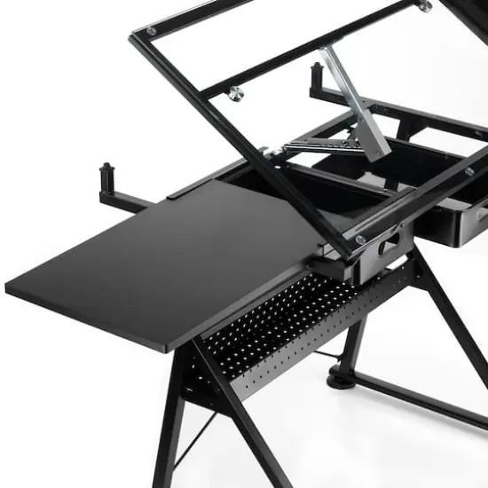 Metal & Glass Artist Table by Artist's Loft&reg; Black {7}