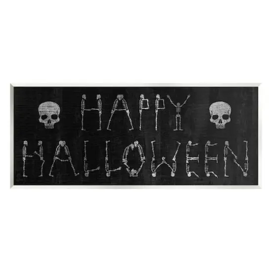 Stupell Industries Happy Halloween Skeleton Letters Wall Plaque Art {1}