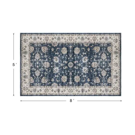 Glitzhome&reg; Blue & Ivory Oriental Area Rug {9}
